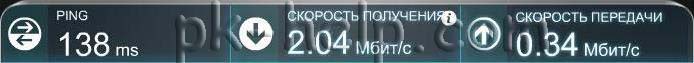 Скрин Скорость интернет при использовании удлинителя по витой паре