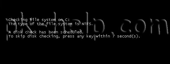 Скриншот зауск утилиты chkdsk