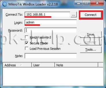 Скрин Использование программы WinBox