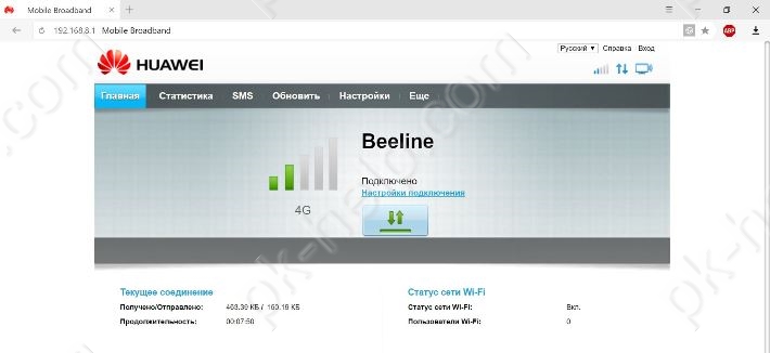 web-интерфейс B315 sim-карта