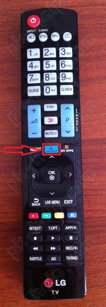 Фото Кнопка Смарт на пульте управления LG