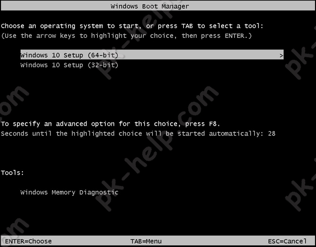 Выбор разрядности Windows10.